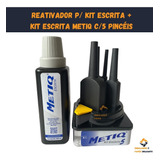 Kit C/ 5 Pincéis Metiq P/ Escrita Cartaz + Reativador Metiq