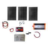 Kit Solar Inversor 2000w  Onda Pura Panel 3x100w Motor Bomba