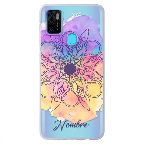 Funda Para Zte Antigolpes Mandalas Personalizada Nombre