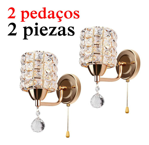 Lámpara De Pared De Cristal 2pcs, Apliques De Pared De Sala