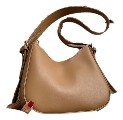 Bolso Cruzado Con Diseño Retro, Versátil Y Moderno, Ajustado A La Mujer, Color Níquel, Correa De Hombro Caqui Con Diseño De Tela Caqui A Rayas