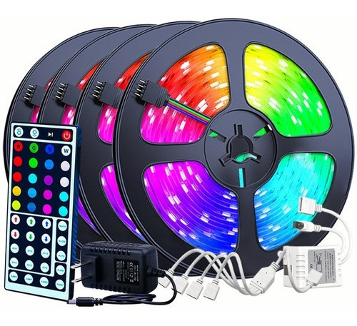 Cinta Decorativa Flexible Led Rgb De 20 M Con Control Remoto