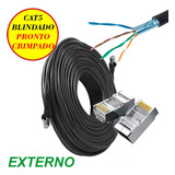 Cabo Rede Cat5 Blindado 100 Metros Externo Net Pronto Crimpa