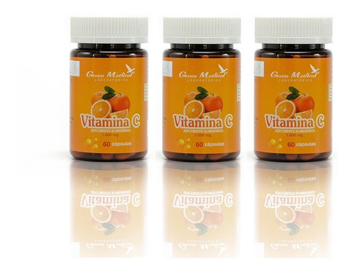 Pack 3 Vitamina C Gm 180 Capsulas 3x60 1000mg. Envio Gratis