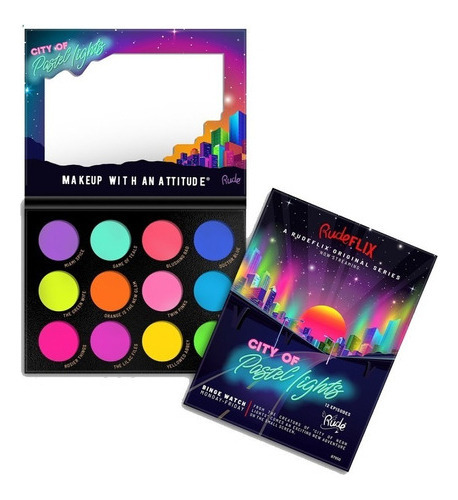 Kit De Paleta 12 Sombras Para Ojos City Of Pastel Lights Rude Cosmetics