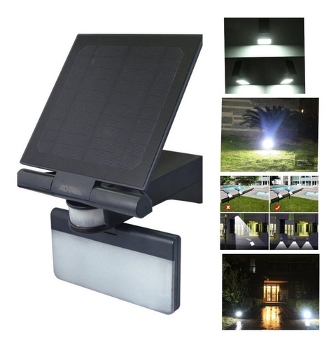 Lámpara Solar Luminaria Led Sensor Movimiento 20w Exterior