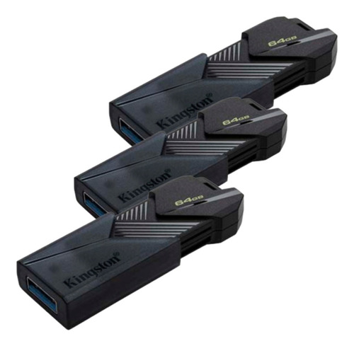 Pack X3 Pendrives Kingston 64gb Exodia Onyx Somos Mayoristas