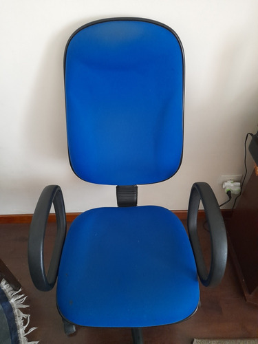 Cadeira De Escritório Giratória Azul Regulagem De Altura 