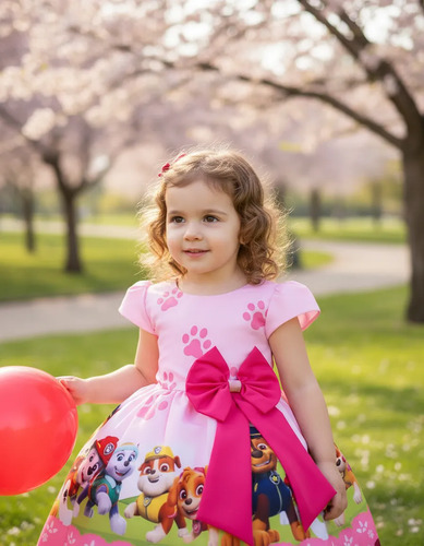 Vestido Patrulha Canina Skye Personagem Festa Infantil Luxo
