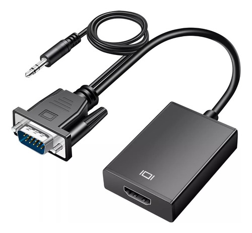 Convertidor Vga A Hdmi Con Audio Con Fuente De Alimentación