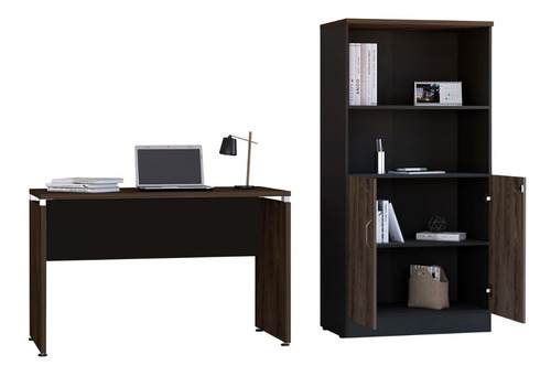 Mesa Escritorio M-120 + Biblioteca 2p + 2r Home Office