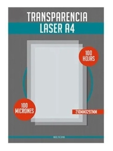 Transparencia A4 X100 Hojas 100 Micrones Para Fotocop Laser 