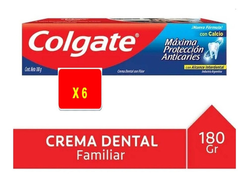 Pasta Dental Colgate Máxima Protección Anticaries 180g X 6  