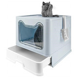 Caja De Arena Plegable Para Gatos Con Tapa Azul / Patchwork