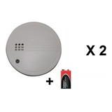2 Sensor Detector De Humo + Bateria 9v Conexión 110v