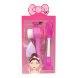 Set Facial Cepillo Esponja Maquillaje Espátula Pink Up