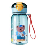 Garrafa De Água Infantil Com Urso Kawaii Portátil.