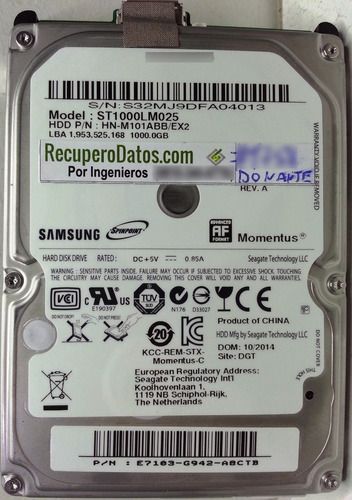 Disco Samsung St1000lm025 1000gb Usb - 2896 Recuperodatos