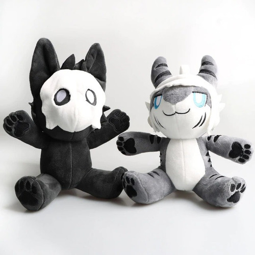 Conjunto De Pelúcias Gato Cinza E Gato Preto Mascarado