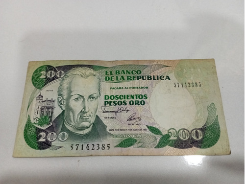 Billete 200 Pesos Oro Original Del 1992