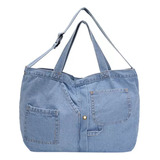 Bolso De Hombro Grande Original De Jeans Casuales Para Mujer