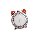 Charms Dije Reloj Rojo  Plata 925 Esmaltada Y Microcristales