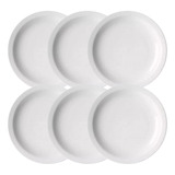 Plato Pan Porcelana Blanca Verbano Línea Recta X6