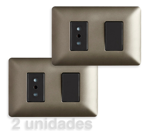 2 Interruptor Simple + Tomacorriente Enchufe 2p + T 250v Sec