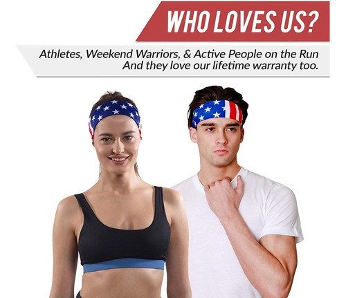 Bandana Deportiva Con Bandera Americana Para Hombres Y Mujer