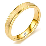 Anillo Matrimonio Compromiso Esmerilado Enchapado Oro 18k 