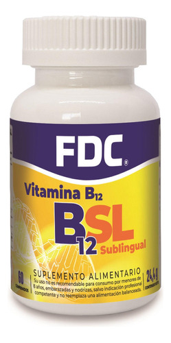 Vitamina B12 Sublingual Fdc X 60 Comprimidos