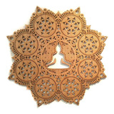 Cuadro Decorativo Mándala Buda Yoga 40x40cm -madera
