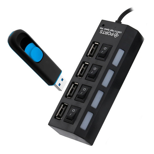 Multicargador Hub Adaptador 4 Puertos Usb Universal Celular