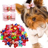 Mruq Pet Cute Dog Hair Bows With Rubber Bands, Bulk Requinta