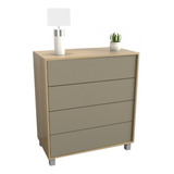 Comodas Chiffonier Melamina Cajonera + Sin Cargo Capital Federal Color Olmo Finlandes Con Gris