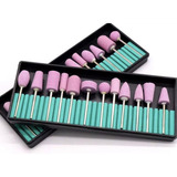 Kit 12 Brocas Profissionais Lixas Elétricas Unha Rosa Nail 