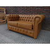 Sillon Chesterfield 2 Cuerpos En Cuerina Talampaya