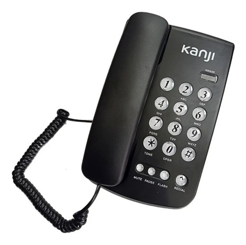 Teléfono Fijo De Mesa Kanji Función Redial Kj-tel002 Negro