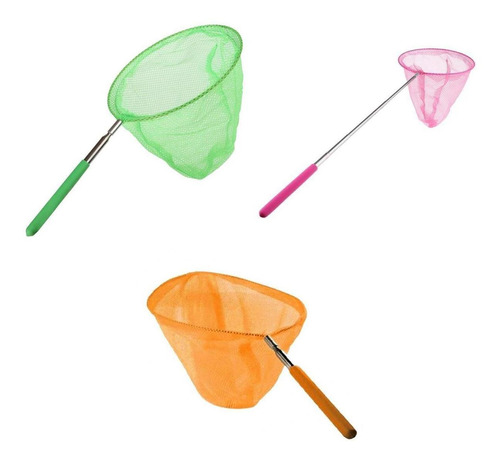 3 Piezas Kid Telescópica Mariposa Red De Pesca Extensible