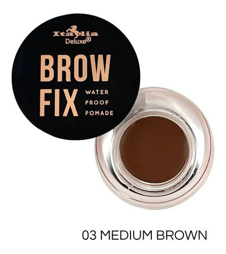 Pomada Gel Ceja Brocha Fijador Brow Fix Kit Italia Deluxe Color 03 Medium Brown