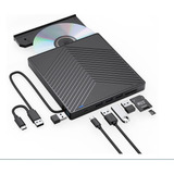 6 En 1 Unidad De Dvd Externa, Usb 3.0 Dvd/cd Quemador Lector