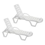 2 Cadeiras Espreguiçadeira Plastica Branca Praia E Piscina