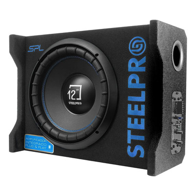 Subwoofer 12' Amplificado 1250w Spl Alta Presion Steelpro Color Negro | Meses sin interés