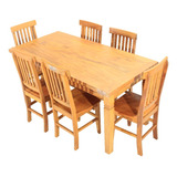 Mesa De Jantar 1,60m + 6 Cadeiras Madeira Maciça Peroba Rosa De Demolição ( Promoção) Madeira De Lei E Durabilidade Top 