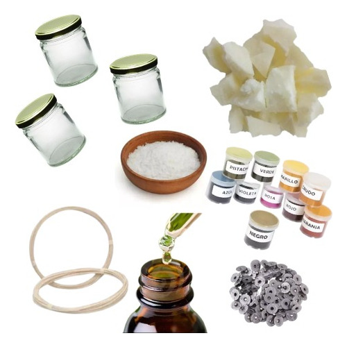 Kit Cera De Soja Para Hacer Velas + Frascos De 200cc