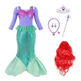 Disfraz Sirenita Ariel Princesa Vestidos Sirena Niña Cosplay