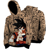 Blusa Moletom Anime Dragon Ball Z Son Goku Fundo De Mangá