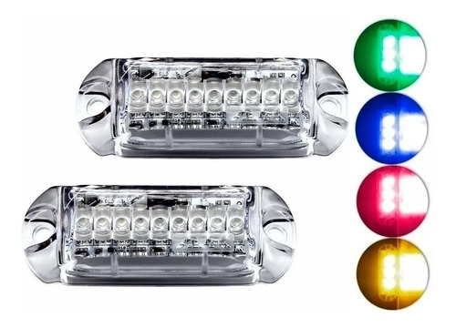 Kit Strobo Automotivo Ajk 2 Faróis Rgb Led Som Automotivo