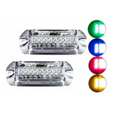 10 Farol Strobo Rgb Ajk 9 Leds 12v 3w Som Automotivo