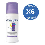 Pack X6 Dermaglós Protector Solar Fps 50 Efecto Seco 50 Ml